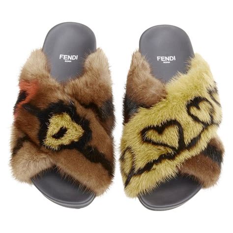 fendi ff fur slides|Fendi slides on sale.